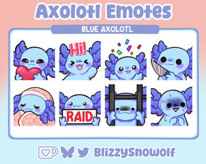 Blue Axolotl Emotes